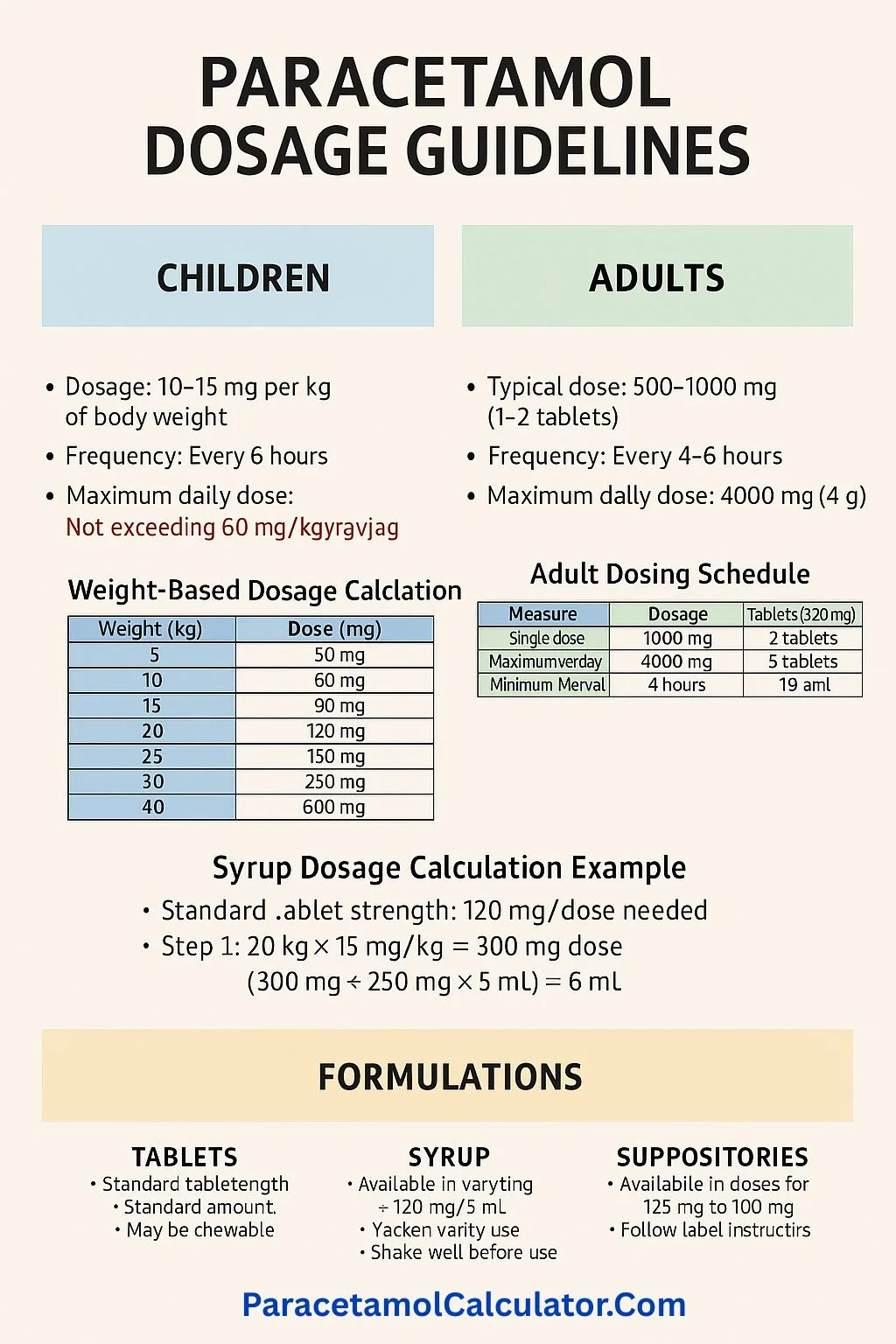 Paracetamol Dosage Guidelines
